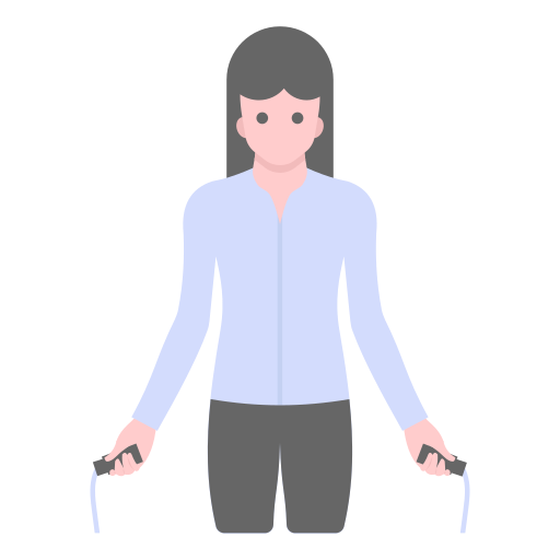 woman jumping rope with rope at the bottom