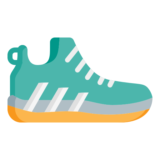 running shoes on pavement