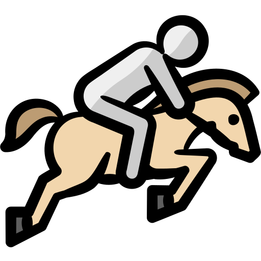 man riding horse jumping